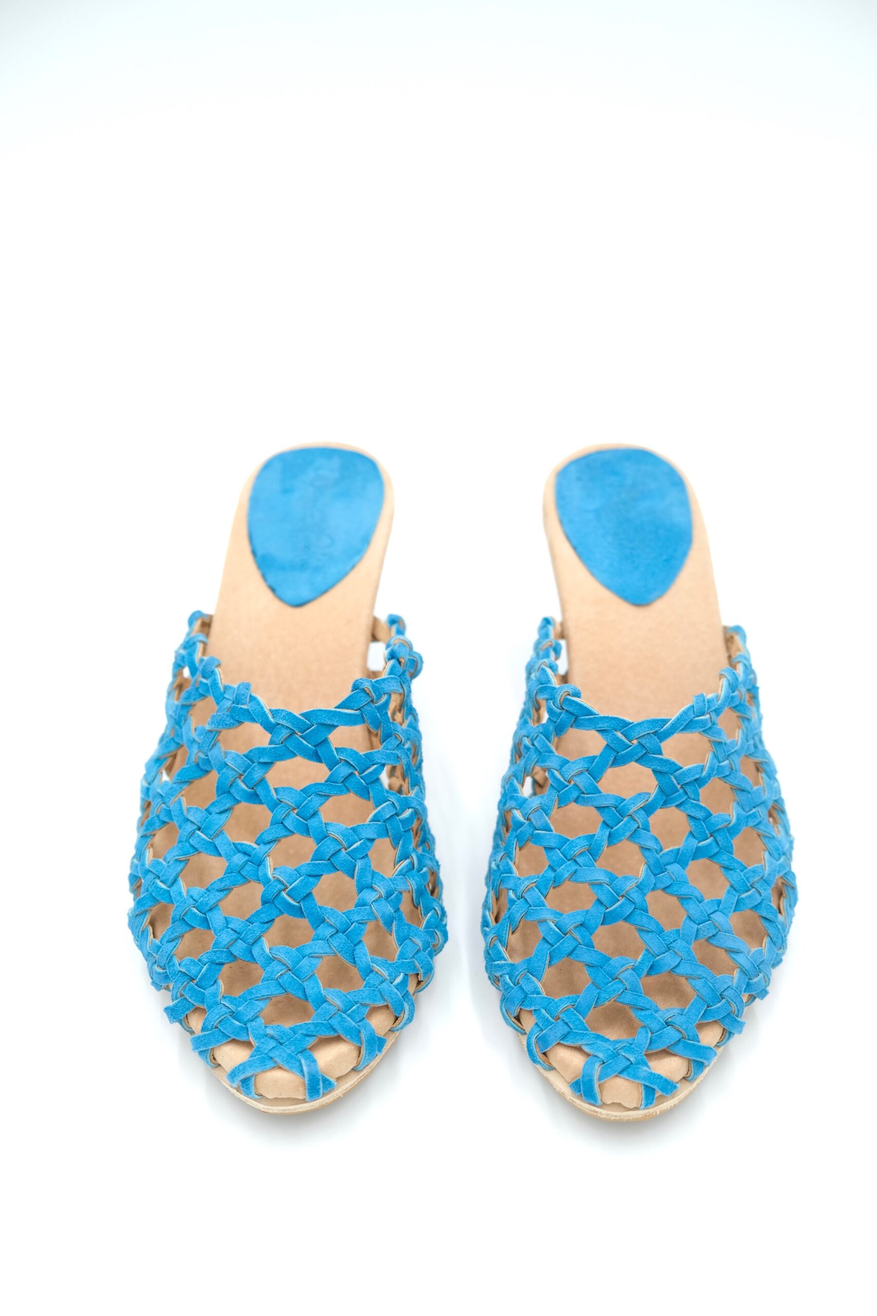 The Rosette Kitten Heel Ocean Blue Suede - Image 2