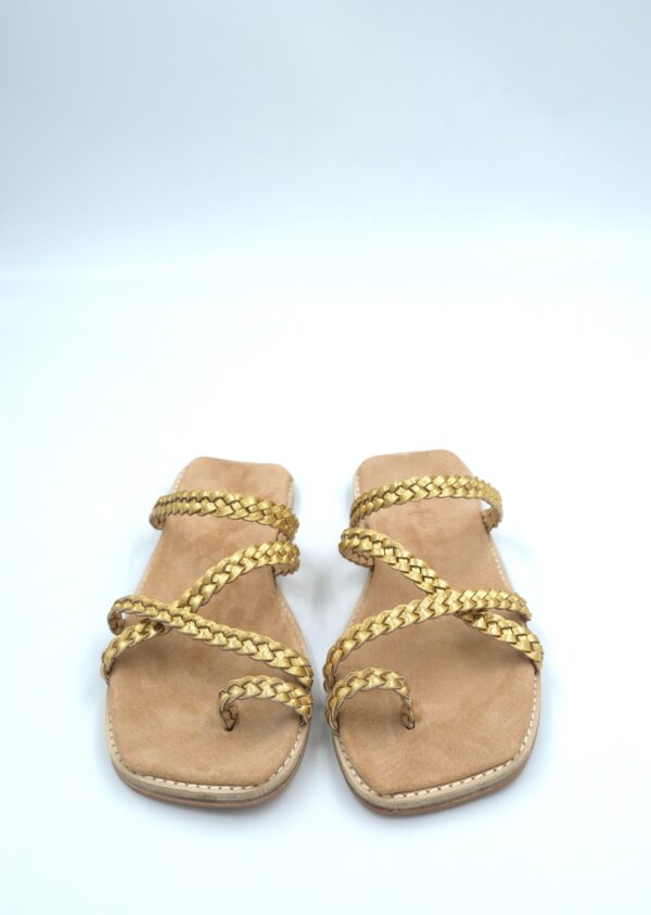 The Holiday Slide Gold Sheepskin Leather - Image 4