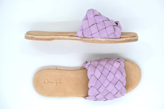 The Coronado Lilac Sheepskin Suede - Woven Palm