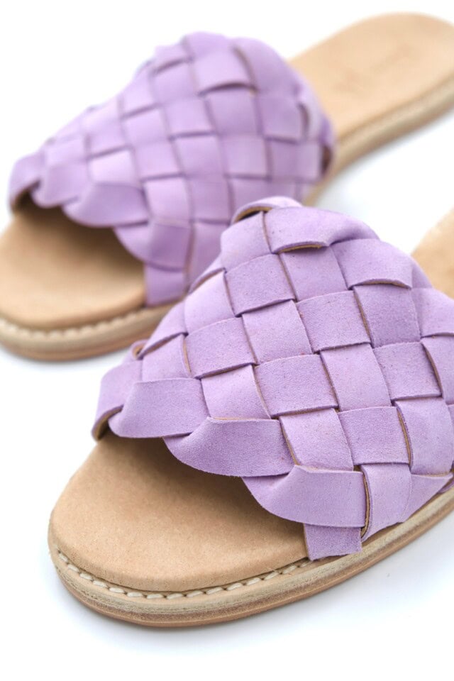 The Coronado Lilac Sheepskin Suede - Woven Palm