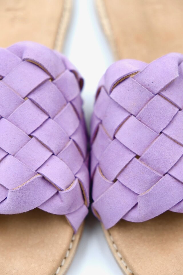 The Coronado Lilac Sheepskin Suede - Woven Palm