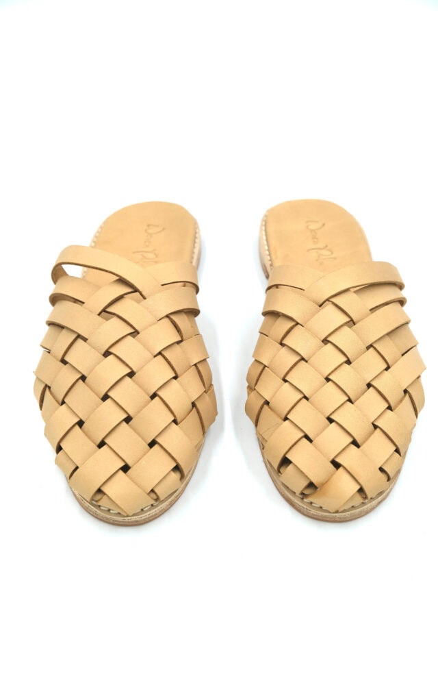 woven palm handmade leather shoes the woven mule