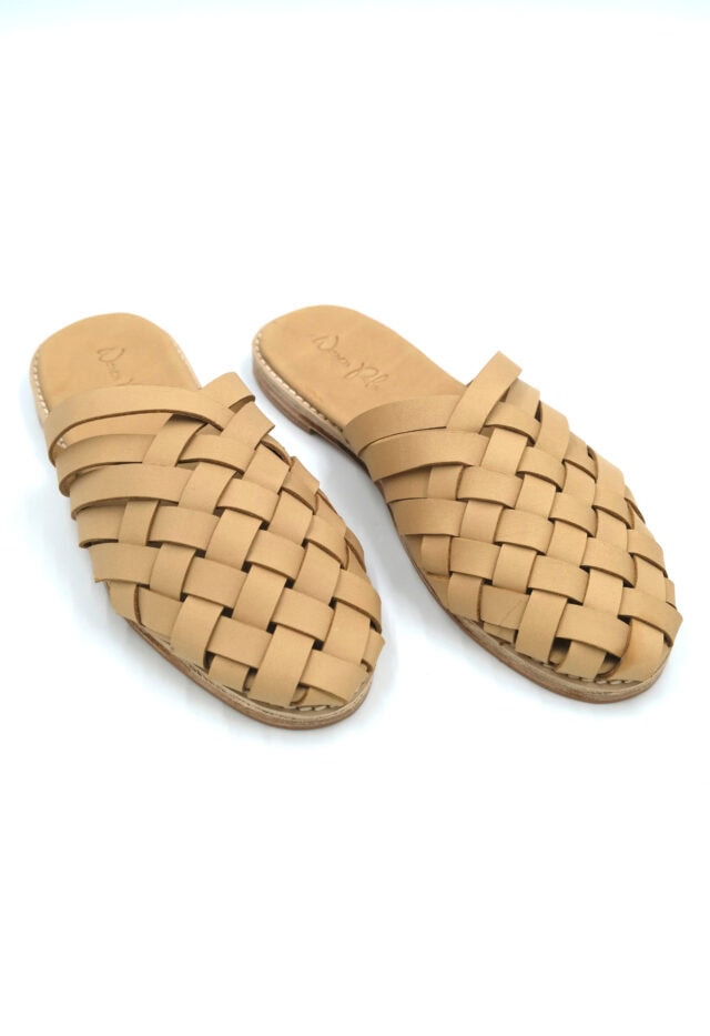 woven palm handmade leather shoes the woven mule