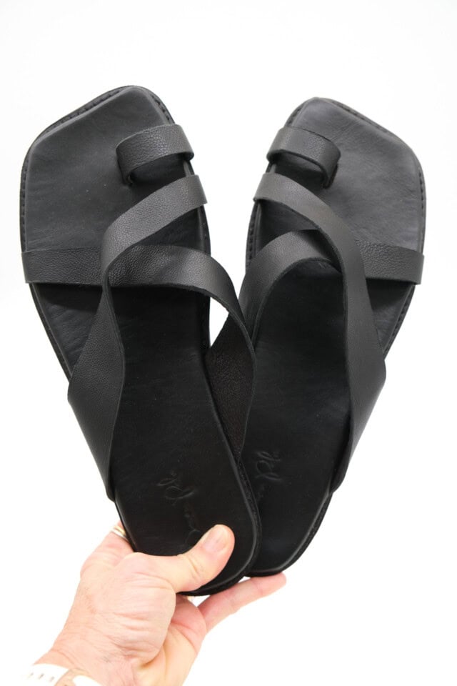 the lido slide handmade leather shoes