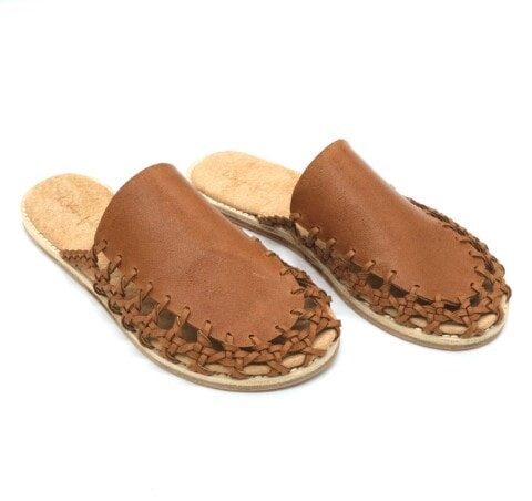 The Maison Mule Tan Sheepskin Leather