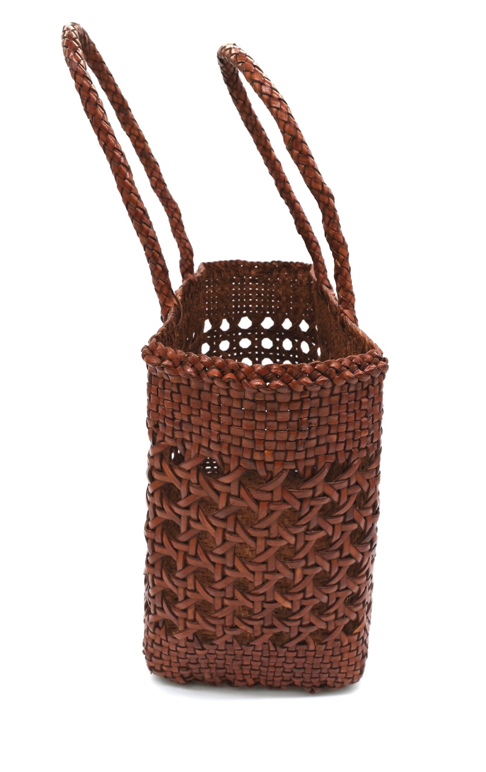 woven palm la grand cannage bag leather