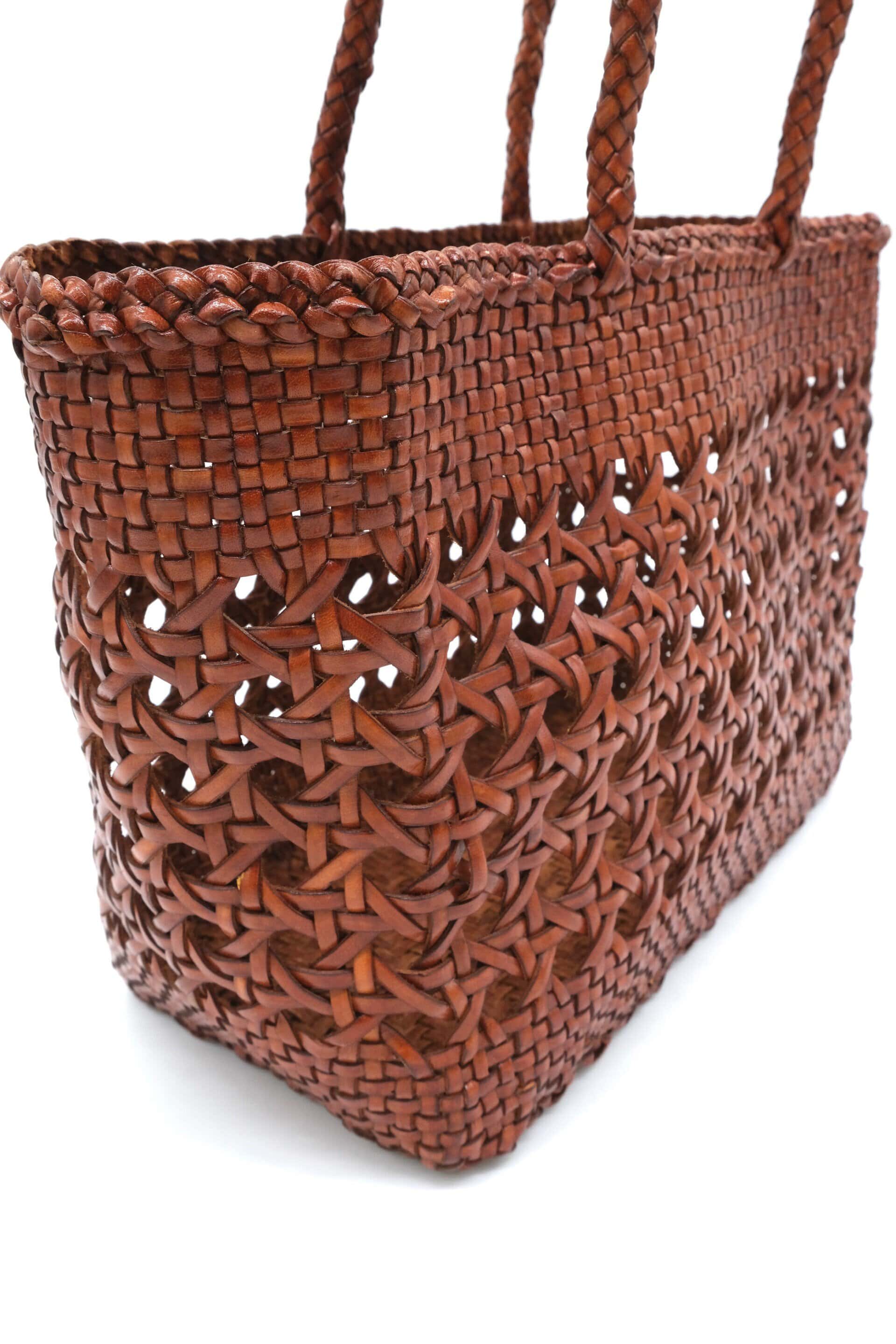 woven palm la grand cannage bag leather