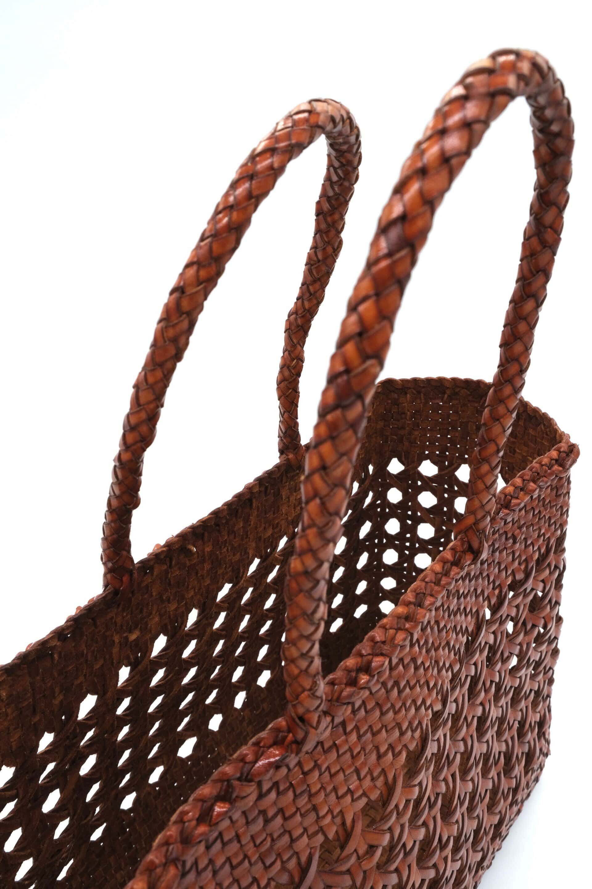 woven palm la grand cannage bag leather