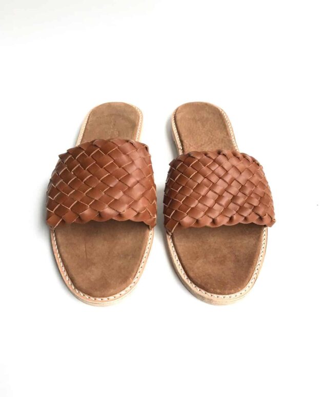 The Coronado Tan Leather - Woven Palm