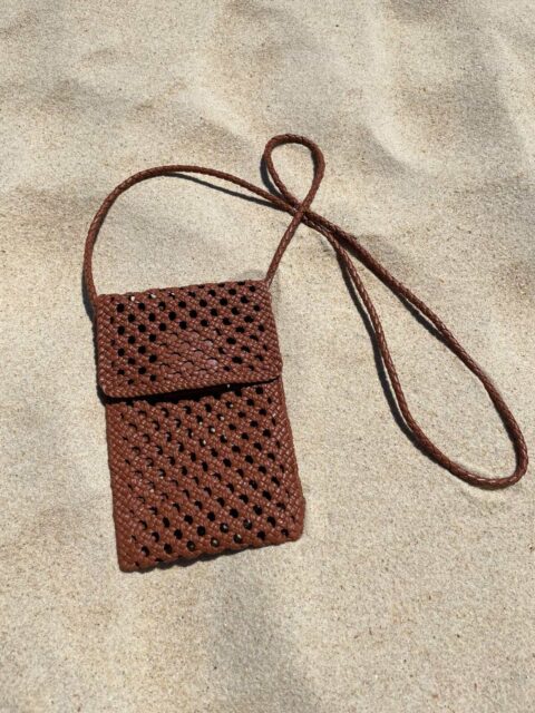 The Bantu Woven Phone Bag Tan