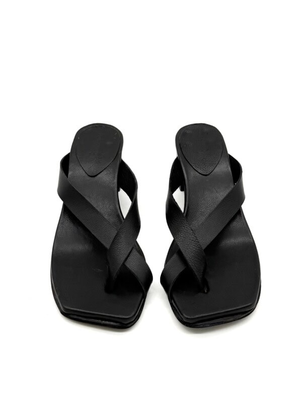 The Zori Mid Heel Black Leather - Image 2