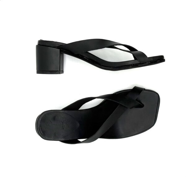 The Zori Mid Heel Black Leather - Image 3