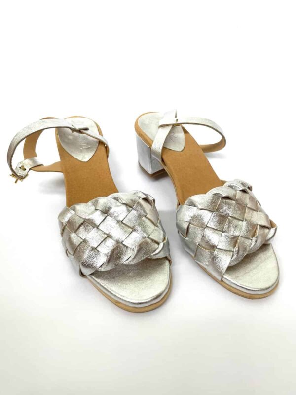 The Coronado Mid Heel Silver Sheepskin Leather - Image 3