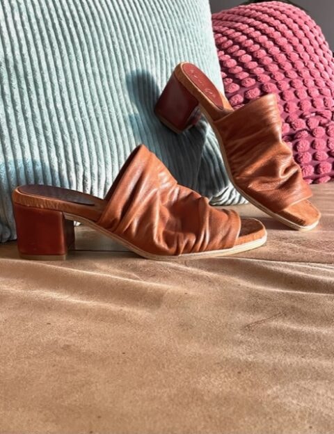 The Palm Mid Heel Tan Sheepskin