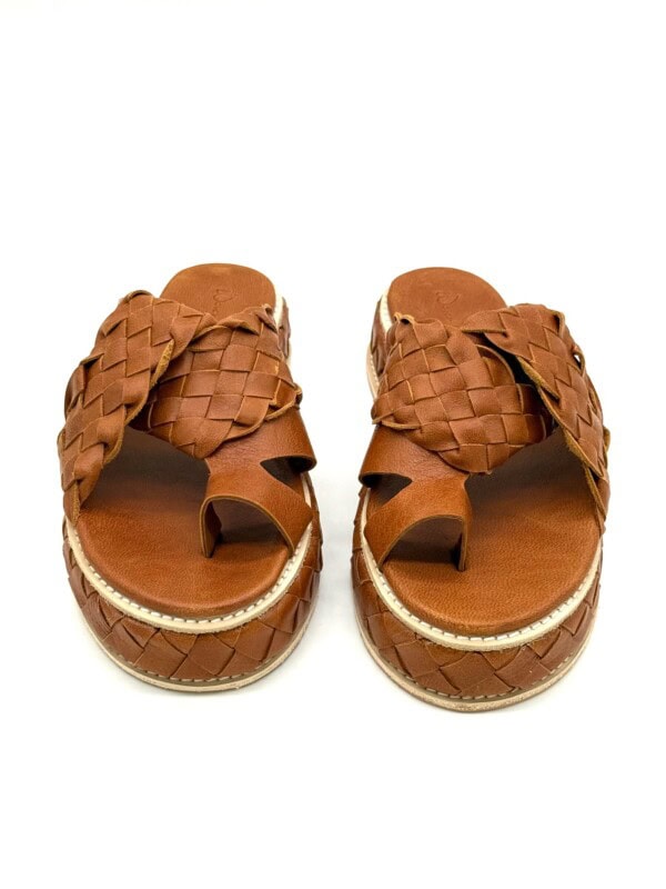The Woven Ethereal Platforms Tan Sheepskin Leather - Image 2