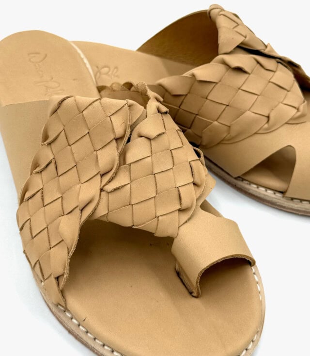 the woven ethereal slides handmade shoes woven palm