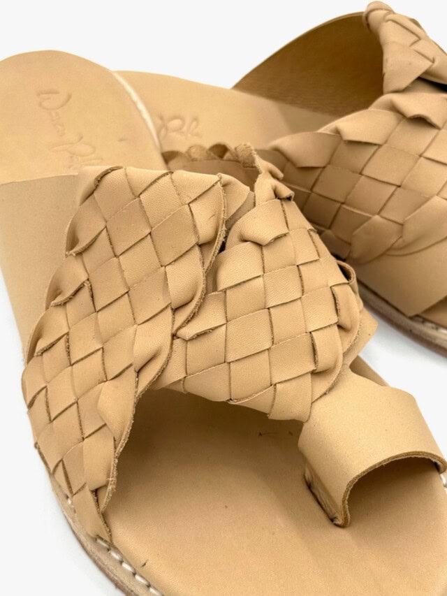 the woven ethereal slides handmade shoes woven palm