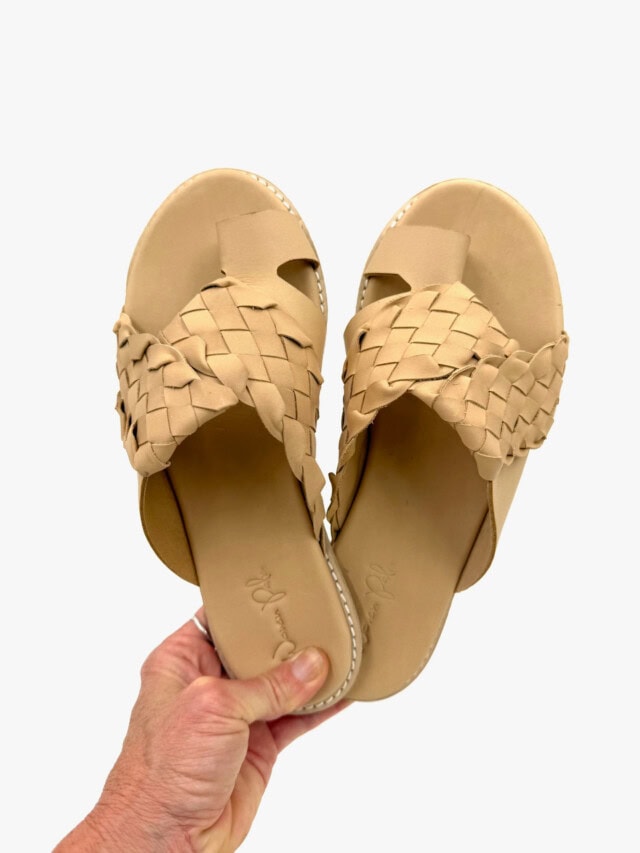 the woven ethereal slides handmade shoes woven palm