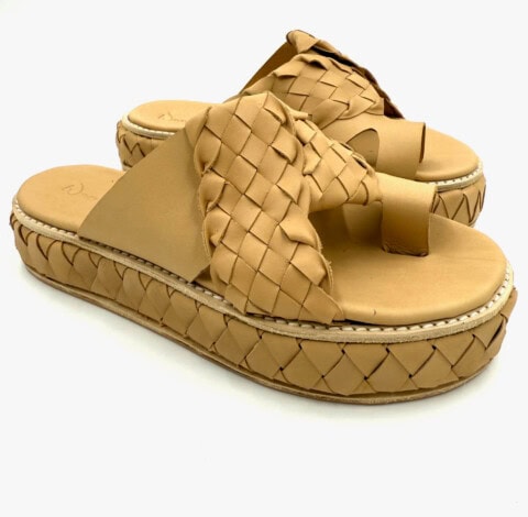 The Woven Ethereal Platforms Nude Calf Leather