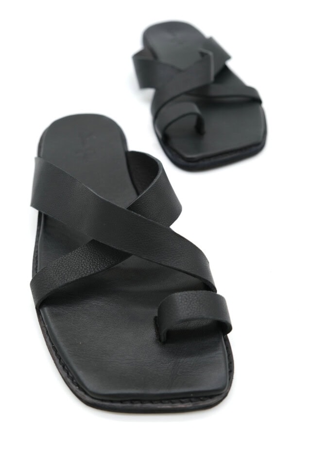 the lido slide handmade leather shoes