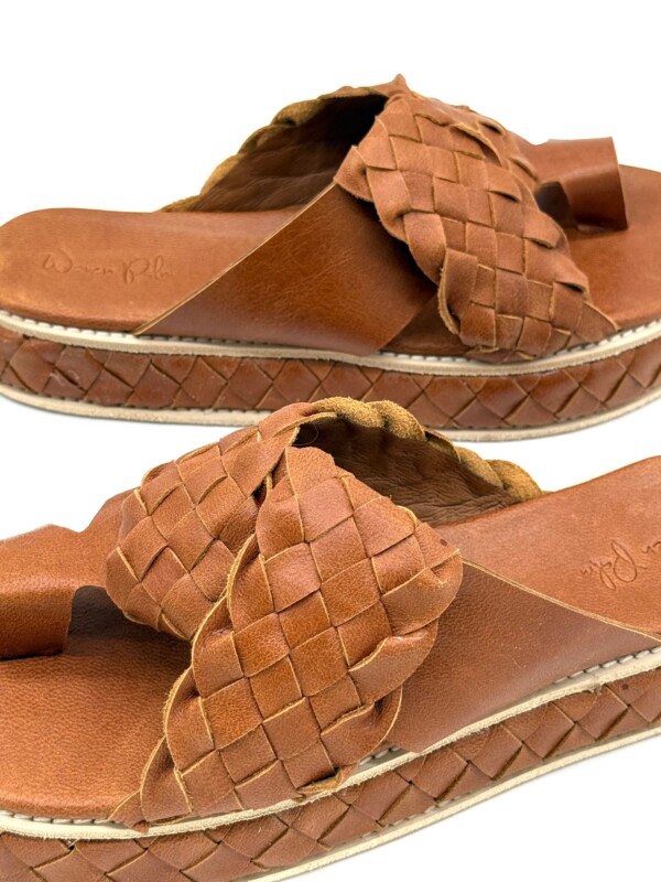 The Woven Ethereal Platforms Tan Sheepskin Leather