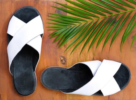 The Sorrento Black & White Leather