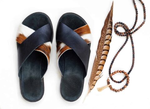The Sorrento Cowhide & Black Leather