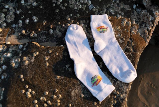 80s Beach Party Socks - Woven Palm