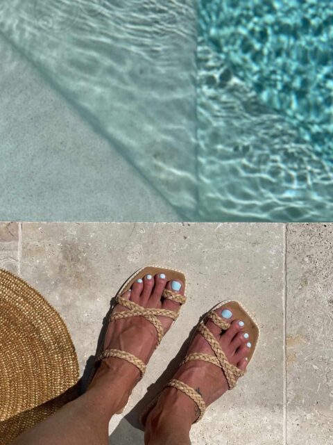 The Holiday Slide Nude Calf Leather