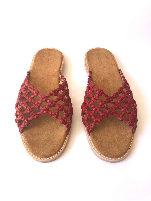 woven-palm-the-french-rosettes-red-leather-slides