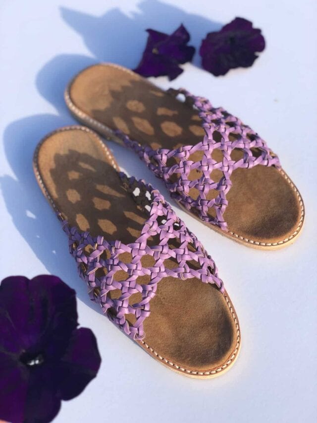 woven-palm-the-french-lavender-rosette-leather-slides