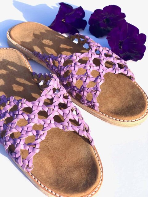 The French Rosettes Lavender Sheepskin Leather