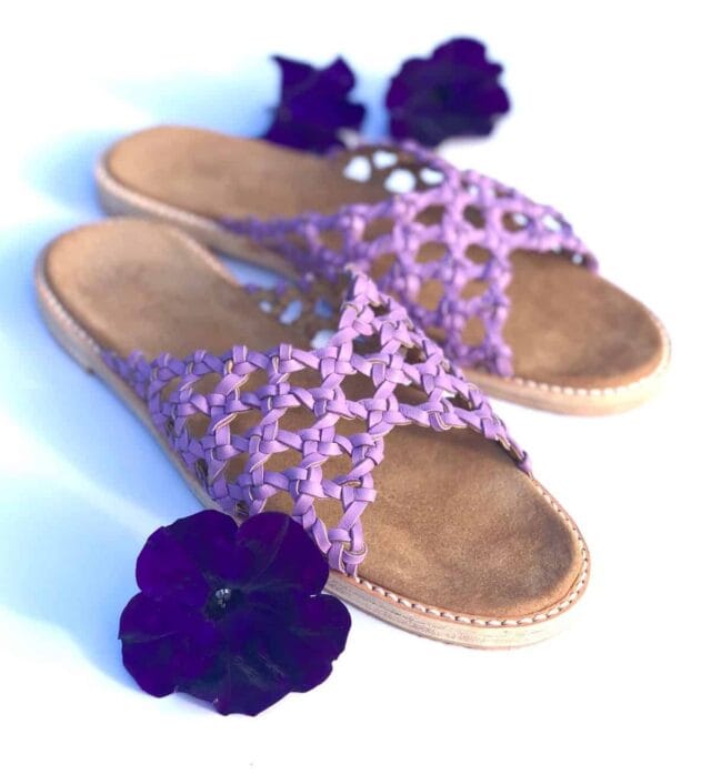 woven-palm-the-french-lavender-rosette-leather-slides