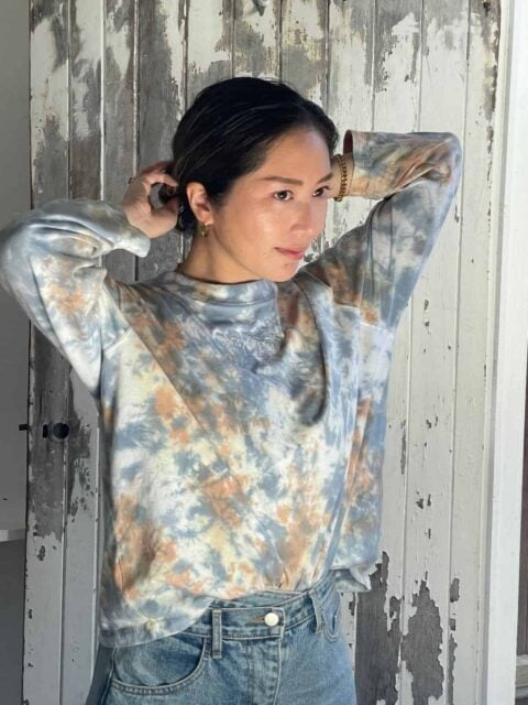 Isobel Badin x Woven Palm Dancing Palm Tie Dye Long Sleeve Tee