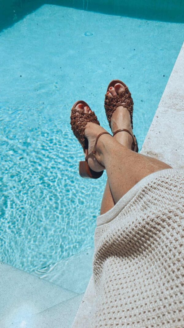 The French Rosette Mid-Heel Tan - Image 6