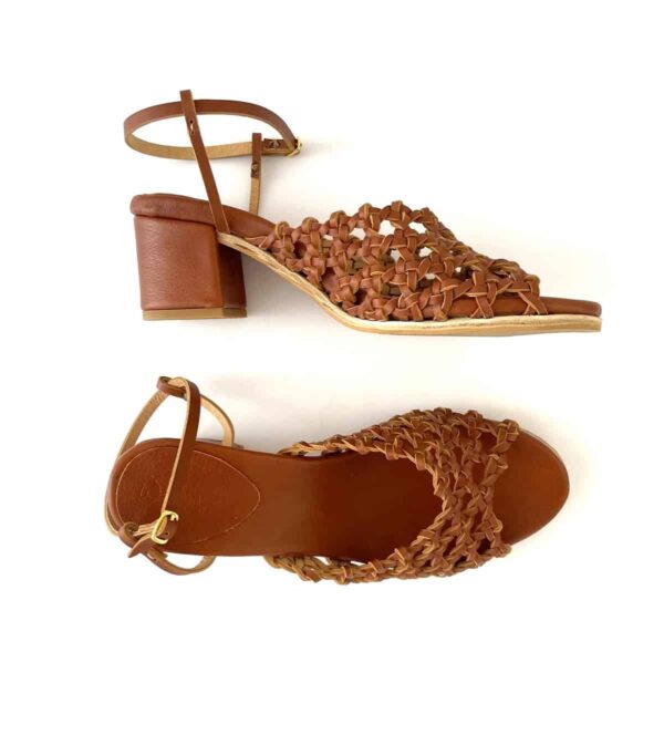 The French Rosette Mid-Heel Tan - Image 4